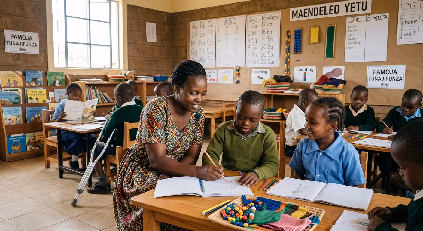 Children with special needs receiving inclusive, dignified care